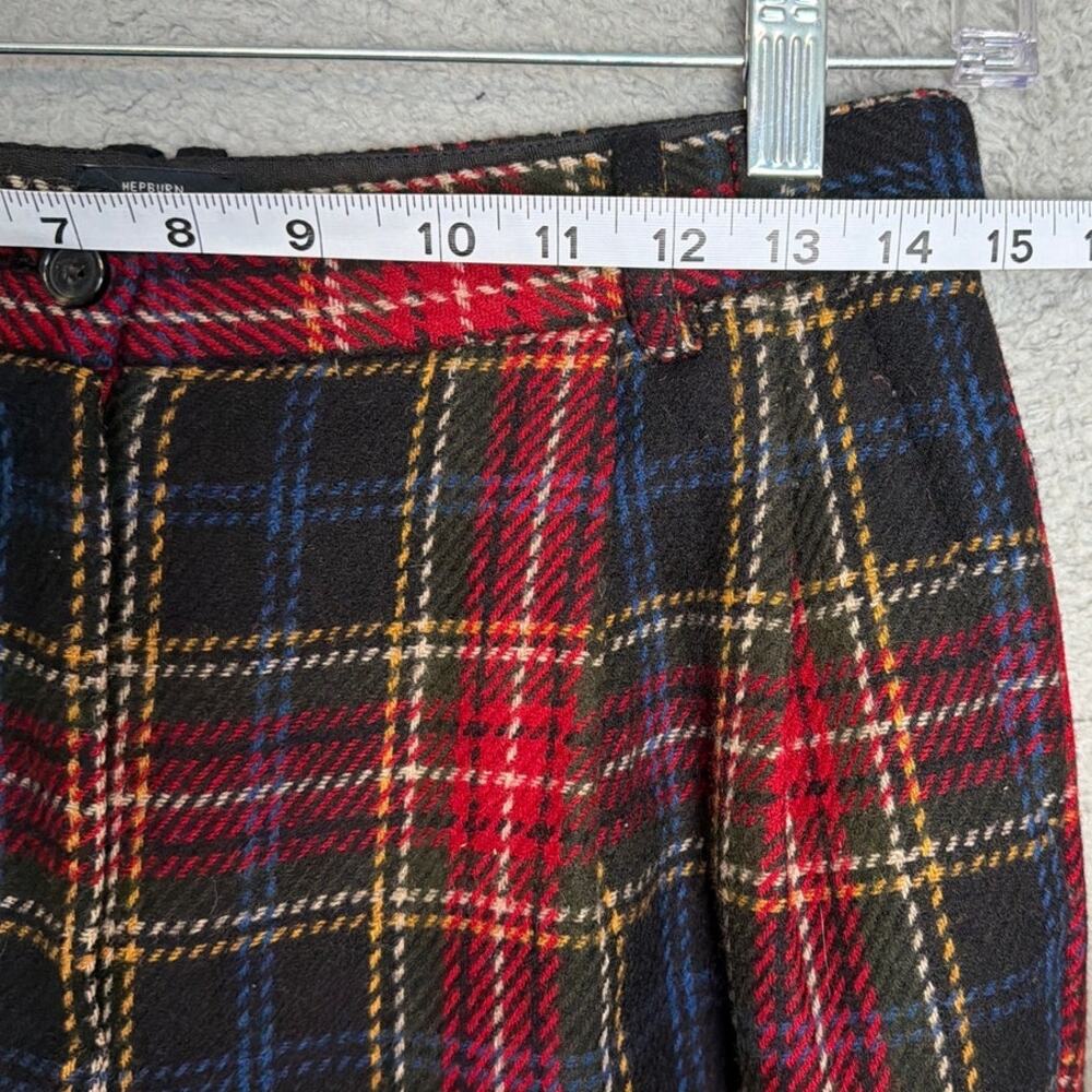 Liz Claiborne Hepburn Pants Wool Plaid Wide Leg 4 Tartan High Rise Preppy - Picture 4 of 10